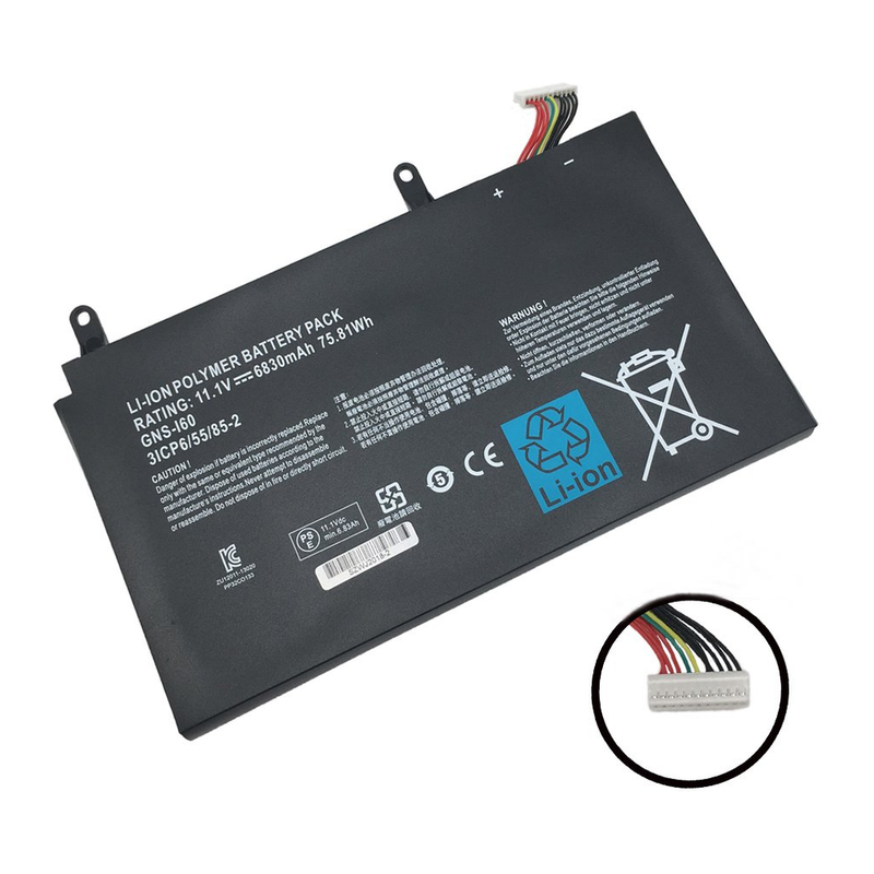 Gigabyte, Compatible With P35N, P35W, P35X, P37X, P57W, GNS-I60, 961TA010FA Laptop Battery, 11.1 V 6830mAh/75.81Wh