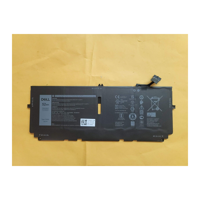 Dell XPS 13 9300, 9310, 722KK, 2XXFW, FP86V, WN0N0 Laptop Battery 7.6V 6500mAh/52Wh