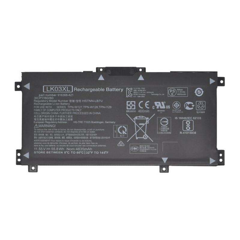 Hp Pavilion X360 15PB000, LK03XL, TPN-W127, TPN-W128, HSTNN-UB71 Laptop Battery, 11.55V 4835mAh/55.8Wh