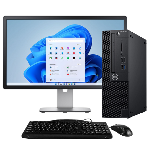 Dell OptiPlex 3060 Intel i5, 8th Gen SFF Desktop PC with 19" Monitor (Refurbished)
