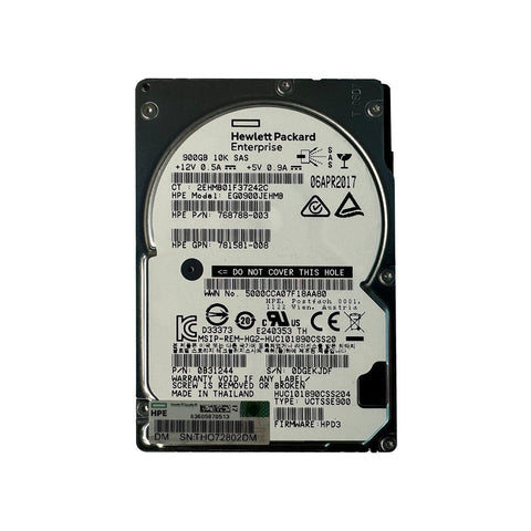 HP EG0900JEHMB 2.5 Inch 900GB 10K RPM SAS Hard Drive (Refurbished)