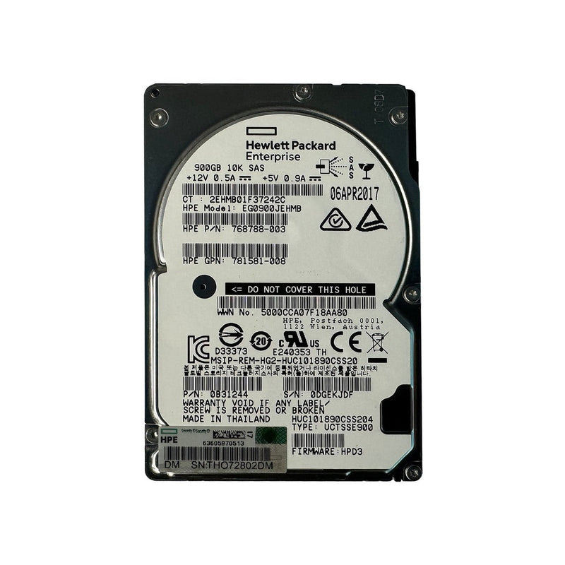 HP EG0900JEHMB 2.5 Inch 900GB 10K RPM SAS Hard Drive (Refurbished)