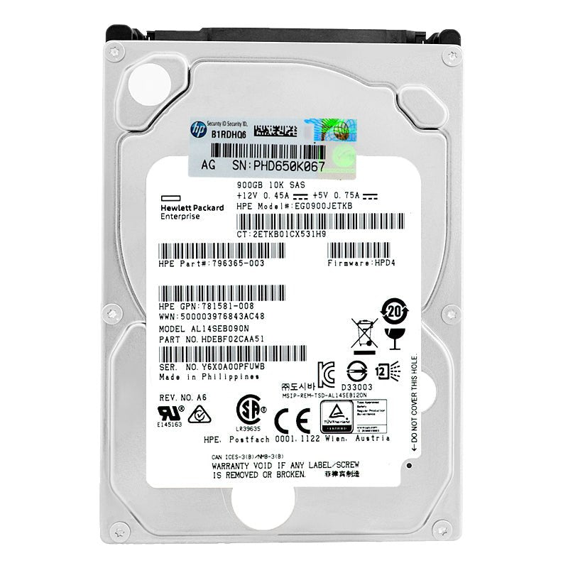 HP EG0900JETKB 2.5 Inch 900GB 10K RPM SAS Hard Drive (Refurbished)