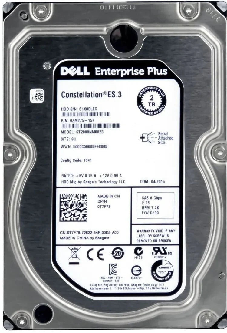 Dell St2000Nm0023 - 2TB SAS Hard Drive - 3.5" - 7200 Rpm - 6GB/S (Refurbished)