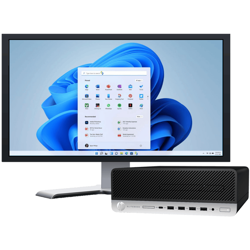 HP EliteDesk 705 G4 AMD Ryzen 5 PRO SFF Desktop PC with 19" Monitor (Refurbished)