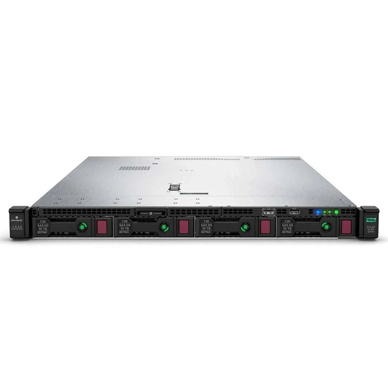 HP ProLiant DL360 Gen10 1U Rackmount Server – 4 LFF – Xeon Silver 4114 – 64GB DDR4 – 2 × 2TB SAS – No RAID – Broadcom BCM5719 – 2 × 500W – 2 × Blanks (Refurbished)