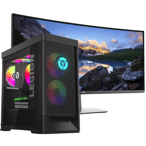 Lenovo Legion T5 Intel i7, 12th Gen Workstation PC with NVIDIA RTX GPU + 34" Monitor (Refurbished)