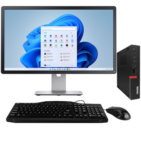 Lenovo ThinkCentre M720q Intel i5, 8th Gen Tiny PC with 20" Monitor (Refurbished)