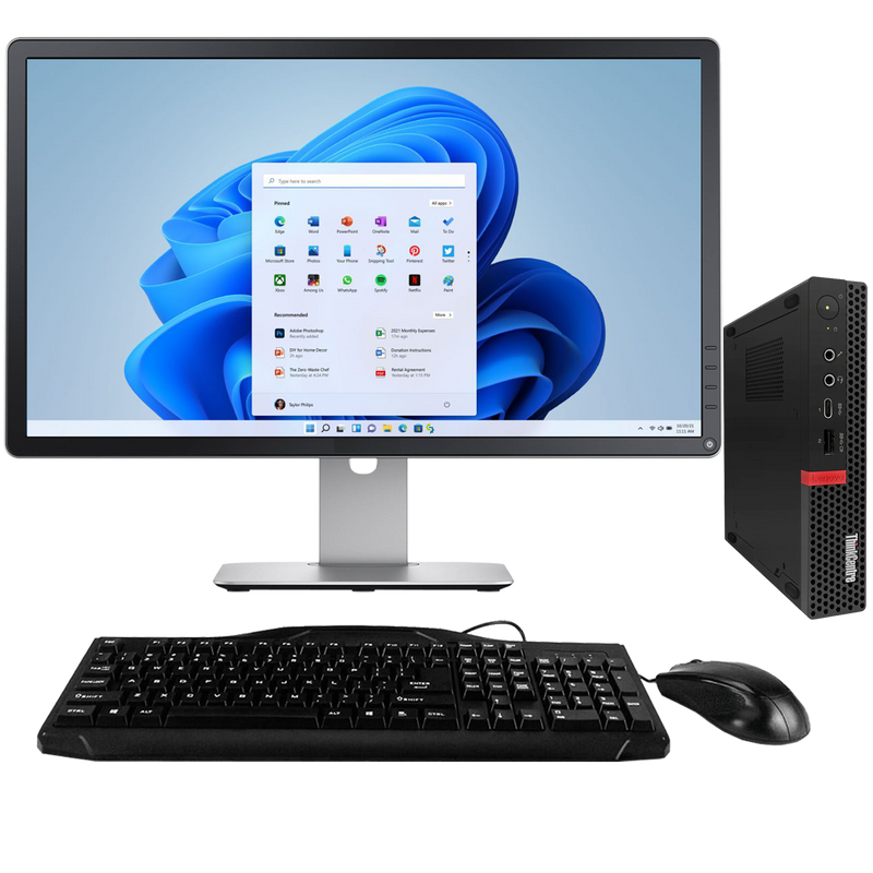 Lenovo ThinkCentre M720q Intel i5, 8th Gen Tiny PC with 20" Monitor (Refurbished)