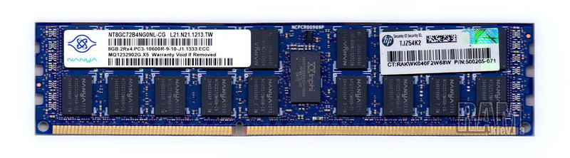 Samsung Nanya 8GB 2Rx4 PC3-10600R-9-10-J1 DDR3 Server RAM (Refurbished)
