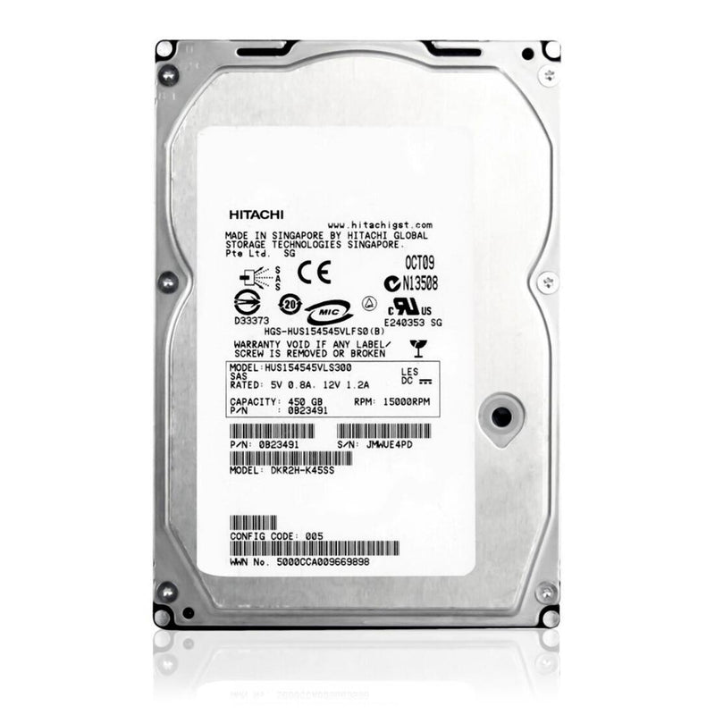 Hitachi HUS154545VLS300 450GB 3.5 Inch 15K RPM SAS Enterprise Hard Drive (Refurbished)