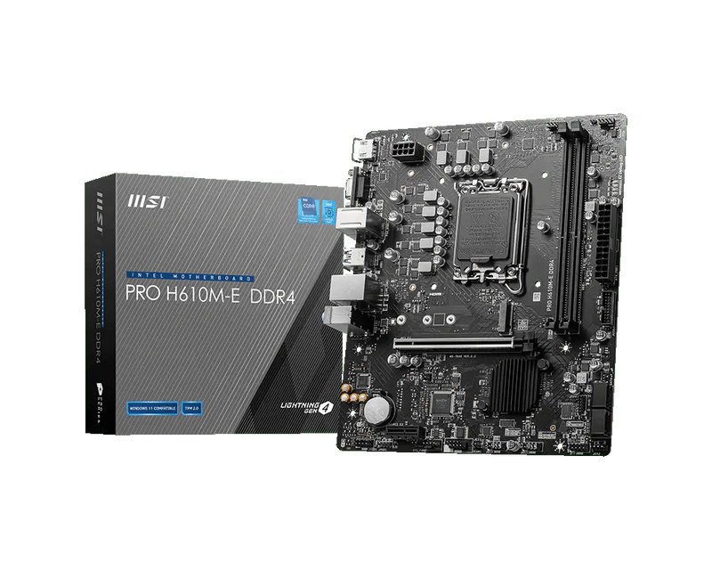 MSI PRO H610M-E DDR4 LGA1700 Motherboard Kit – Intel Core i5-12500T CPU – 8GB RAM (New)