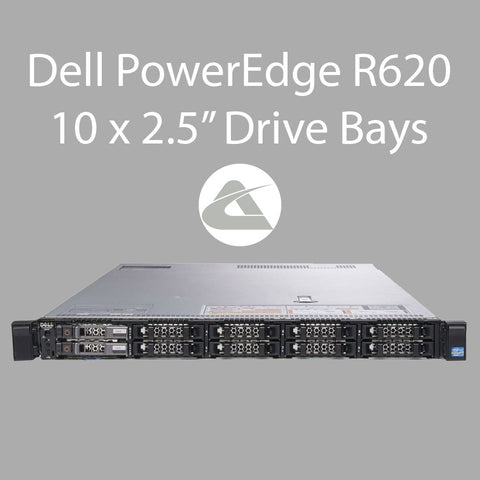 Dell PowerEdge R620: Intel Xeon E5-2640 Six Core, 64GB RAM, 2 x 300GB 2.5 inch 10K SAS Drive, 10 Bay (Used)