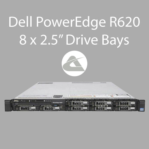 Dell PowerEdge R620: Intel Xeon E5-2640 Six Core, 64GB RAM, 2 x 300GB 2.5 inch 10K SAS Drive, 8-Bays, 1U Rack Server (Used)