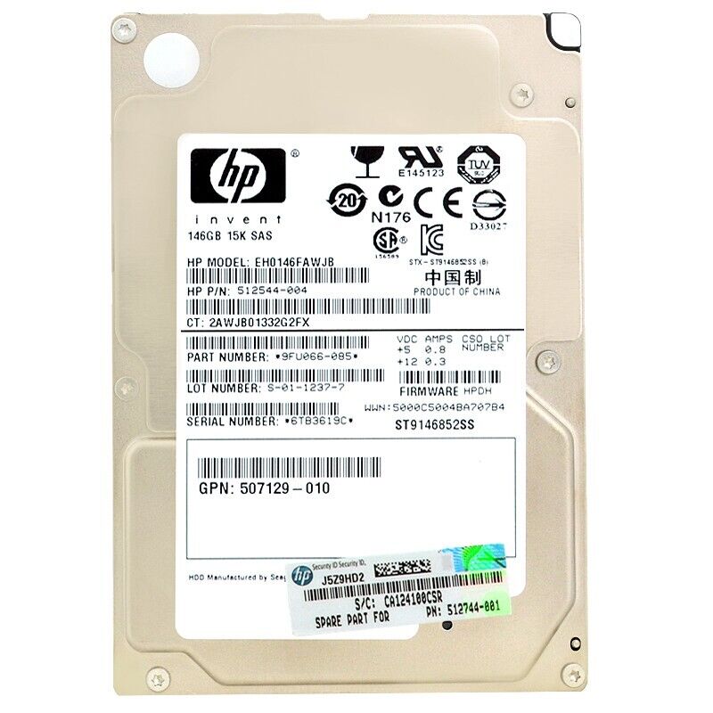 HP Eh0146Fawjb - 146GB SAS Hard Drive - 2.5" - 15 000 Rpm - 6GB/S (Refurbished)