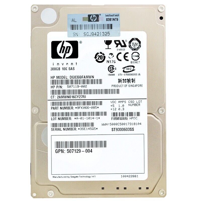 HP Dg0300Famwn - 300GB SAS Hard Drive - 2.5" - 10 000 Rpm - 6GB/S (Refurbished)