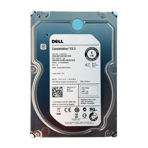 Dell ST1000NM0023 3.5 Inch 1TB 7.2K RPM 6Gbps SAS Hard Drive (Used)