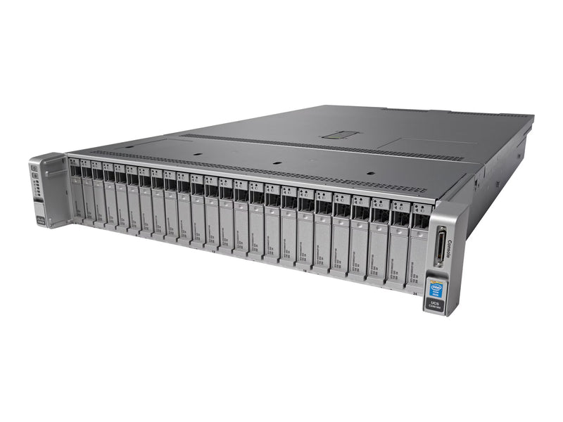 Cisco UCSC-C240-M4SX 2U Rackmount Server – 24 SFF – 2 × Xeon E5-2660 v3 – 112GB DDR4 – 20 × 300GB SAS – 12Gbps Modular RAID – Intel i350 – 2 × 1200W – 4 × Blanks (Refurbished)