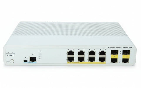 Cisco WS-C2960C-8PC-L 8 Port FE PoE Switch with Dual Uplink (New)