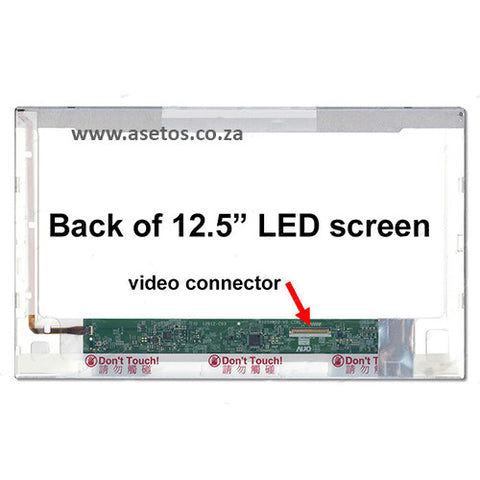 12.5" 40 pin LED Laptop Screen with Bottom Right Connector (Resolution = 1366*768 )
