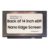 14.0 inch 30 Pin Slim FHD LED NanoEdge Laptop Screen With Bottom Right Connector - No Brackets (Resolution = 1920*1080)