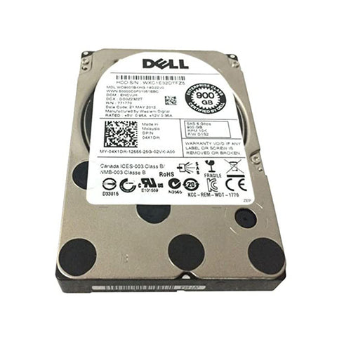 Dell 04X1DR 900GB SAS 10K 6GBPS 2.5" Server Hard Drive WD9001BKHG  (Refurbished)