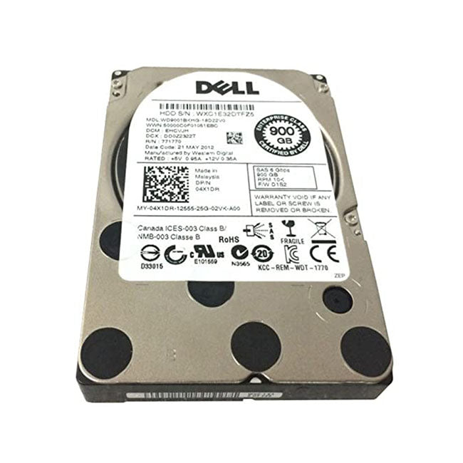 Dell 04X1DR 900GB SAS 10K 6GBPS 2.5" Server Hard Drive WD9001BKHG  (Refurbished)