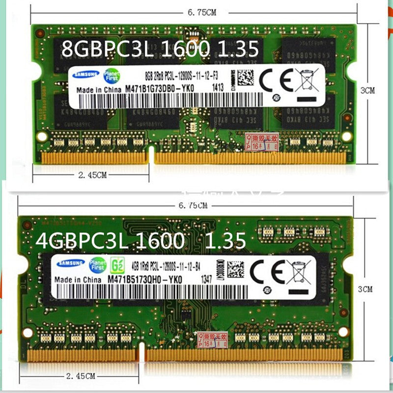 4GB DDR3 1600MHz PC3L-12800S SO-DIMM 204 Pin Mix Branded Notebook