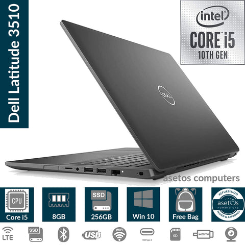 Dell Latitude 3510 10th Gen Core i5, 8GB RAM, 256GB SSD, 15.6" FHD Display, Win 10 Pro Notebook Laptop (Used)
