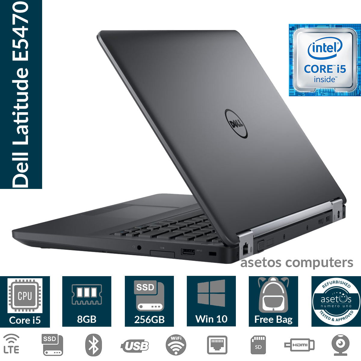 Dell Latitude E5470 laptop Windows 10 i5 top 500GB 8GB Ram