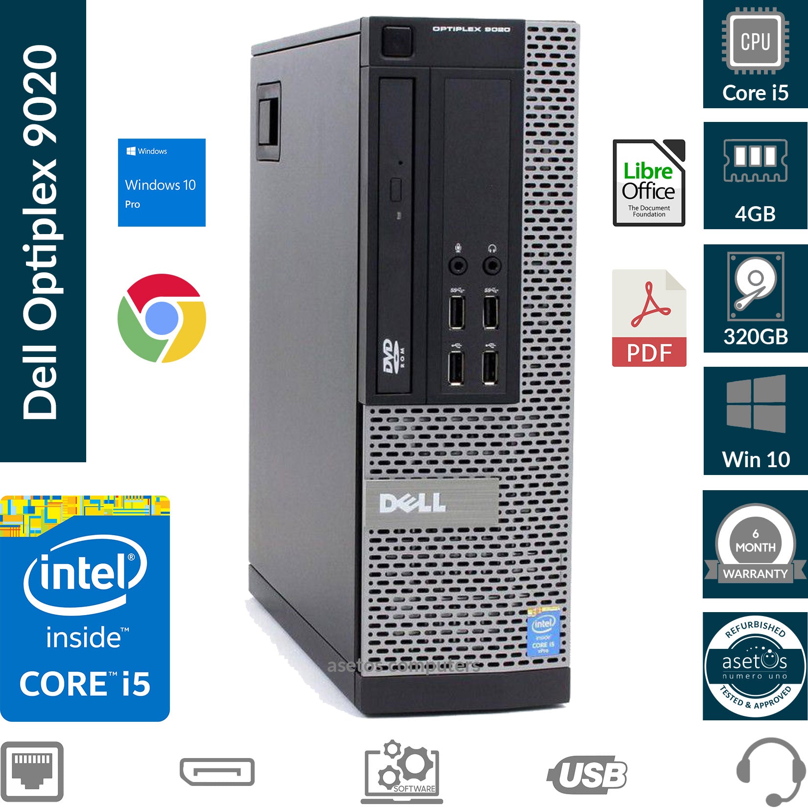 Dell Optiplex 9020 SFF Desktop PC: Core i5, 4GB MEM, 320GB HDD