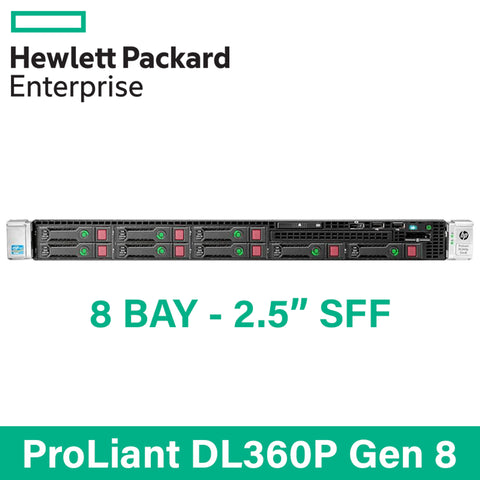 HP Proliant DL360p G8: 2 x Xeon E5-2630 v2 Processors, 16GB RAM, 2 x 300GB 2.5" 10K SAS Drive 1U Rack Server