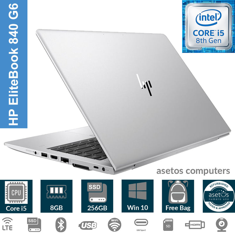 HP EliteBook 430 G7 8th Gen Core i5 Laptop, 8GB RAM, 256GB SSD HDD, 14" FHD, Win 10 Pro (Used)