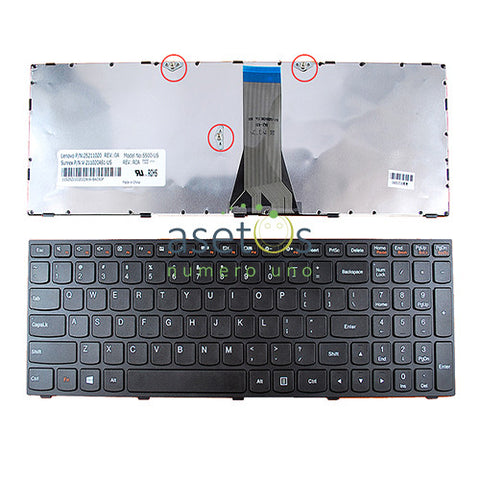 Lenovo IdeaPad 500S, G50-70, Flex 2-15, Flex 2-15D Black Frame, Laptop Replacement Keyboard - US Layout