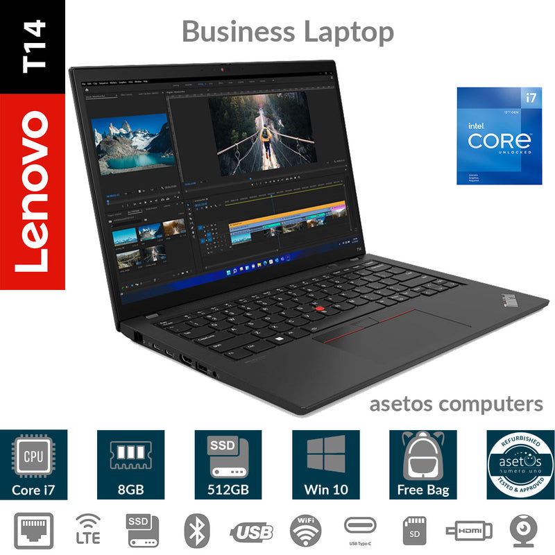 Lenovo Thinkpad T14: 11th Gen Core i5 Processor, 16GB RAM, 512GB SSD, Windows 11 Pro (Used)