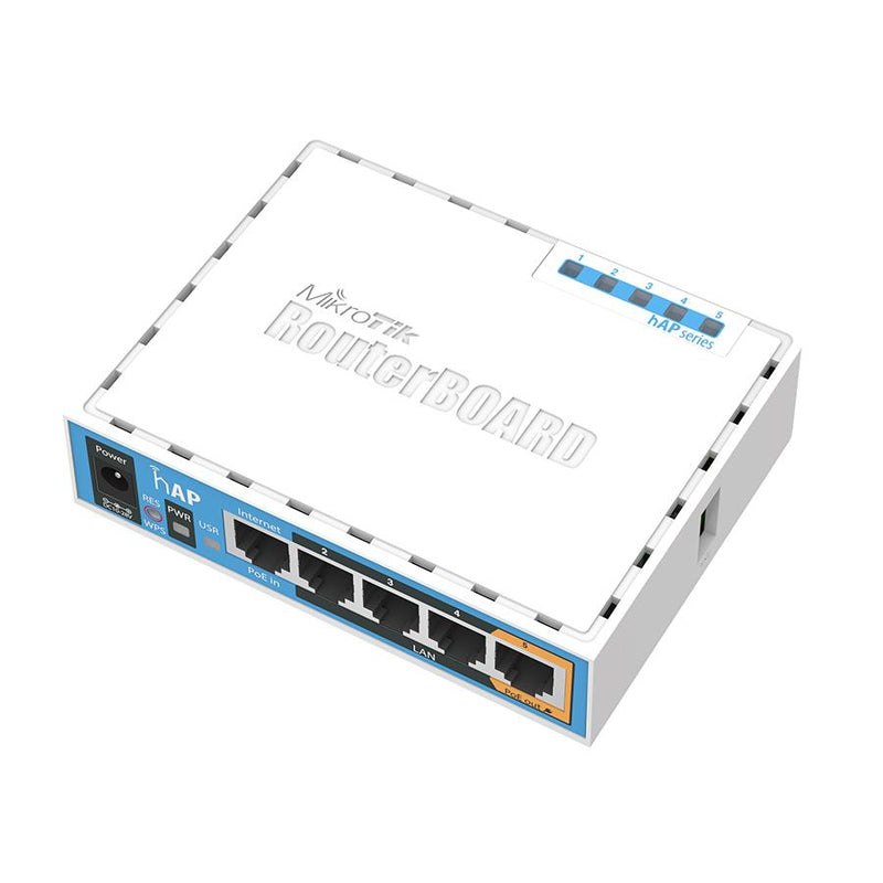 MikroTik hAP 2.4GHz 1.5dBi 5 Port Ethernet WiFi Router | RB951Ui-2nD