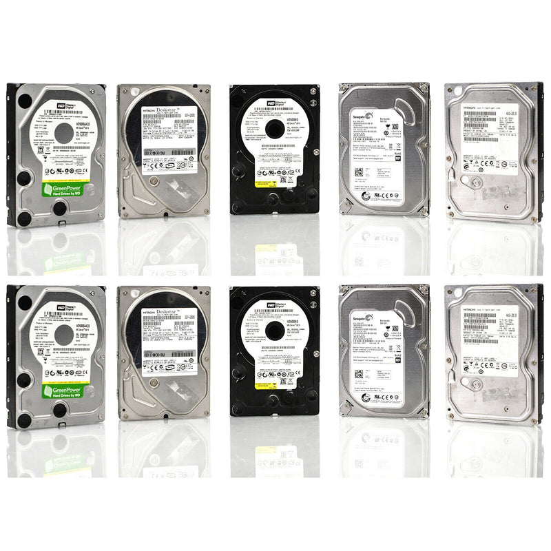 1TB 3.5" SATA Assorted Brands Desktop HDD Hard Drive -Tested & Wiped (Used / Refurbished)