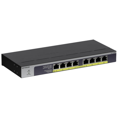 Netgear 8-Port Gigabit Ethernet PoE+ Unmanaged Switch with 120W PoE Budget | GS108PP-100EUS (Demo)