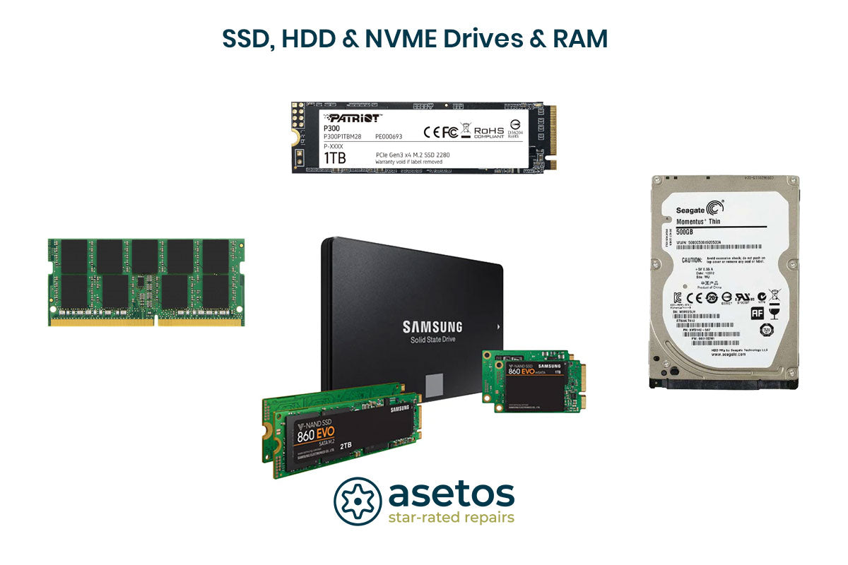 SSD and RAM upgrades for laptops at Asetos Computers